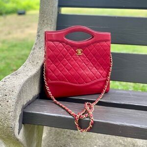 Chanel red vintage 31 bag